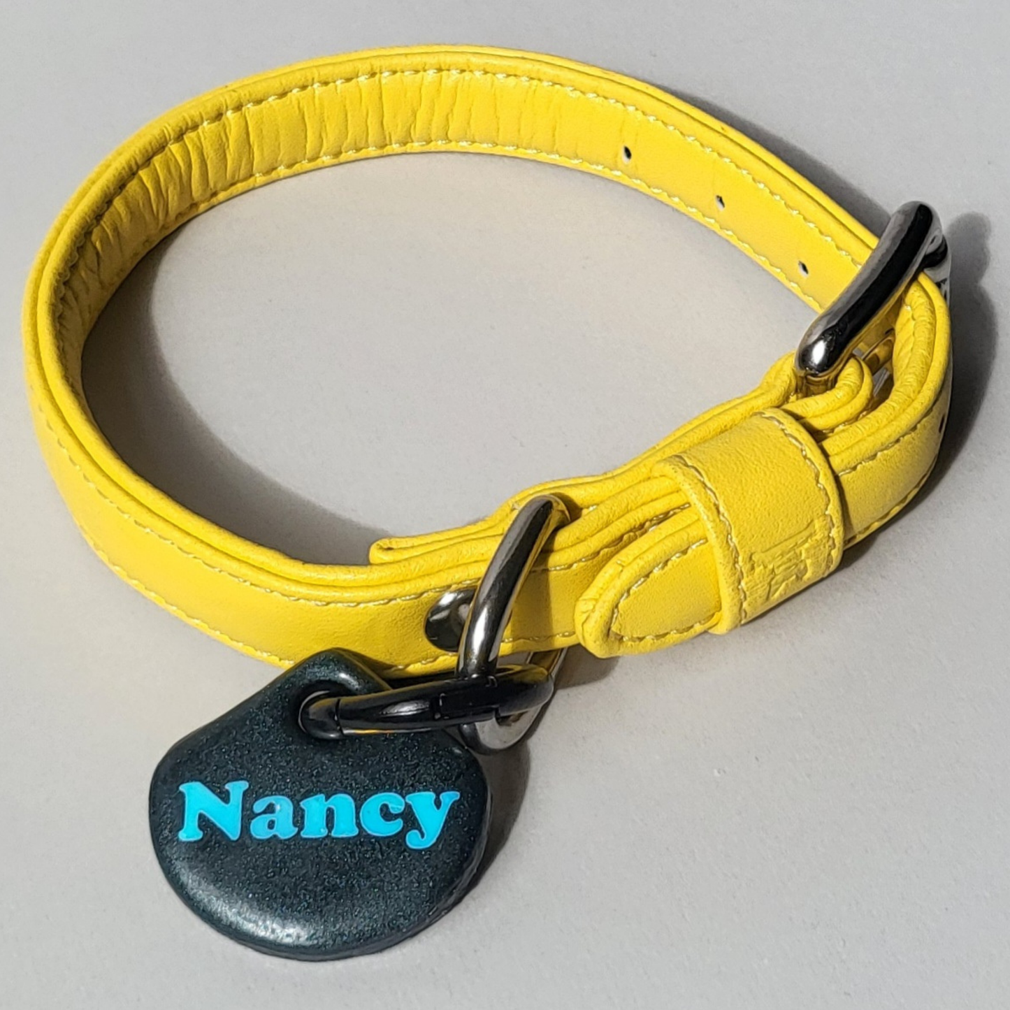 Custom dog or cat ID tag in midnight black